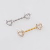 HALLOWEEN MULTI CZ DEVIL HEART WITH SMALL HORNS 316L SURGICAL STEEL NIPPLE RING